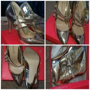 Size 11 very gently worn gold Maryjanes from Shoedazzle